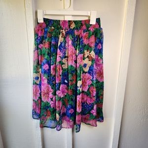 Vintage SOPHISTICATES By JONATHAN MARTIN Floral Flowy Midi Skirt Size Ten